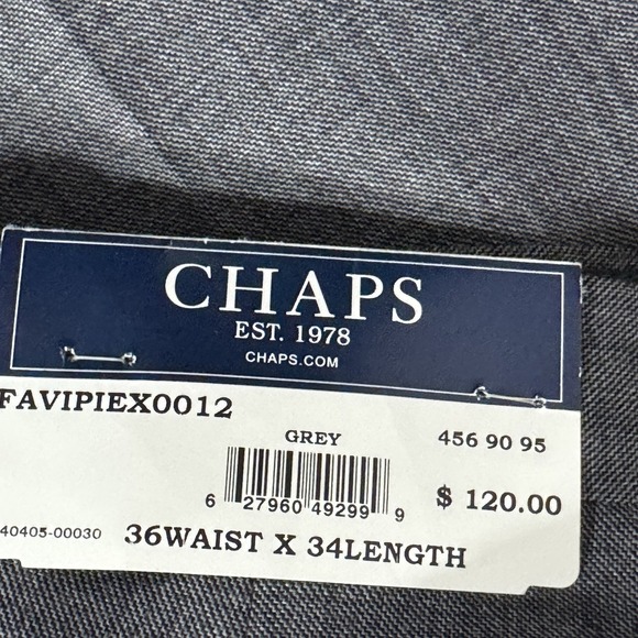 Chaps Wool Dress Pants NWT Men's 36x34 Sut Separates Flat Front Grey Trousers - Picture 2 of 14